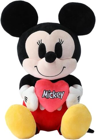 MINISO Disney Holding-Heart Plush Toy (Donald), Cuddly Stuffed Animal with Heart Emblem Soft and Huggable Collectible Toy for Disney Fans, Ideal for Bedtime Cuddles and Room Decor in Saudi Arabia