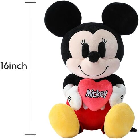 MINISO Disney Holding-Heart Plush Toy (Donald), Cuddly Stuffed Animal with Heart Emblem Soft and Huggable Collectible Toy for Disney Fans, Ideal for Bedtime Cuddles and Room Decor in Saudi Arabia