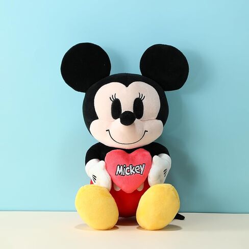 MINISO Disney Holding-Heart Plush Toy (Donald), Cuddly Stuffed Animal with Heart Emblem Soft and Huggable Collectible Toy for Disney Fans, Ideal for Bedtime Cuddles and Room Decor in Saudi Arabia