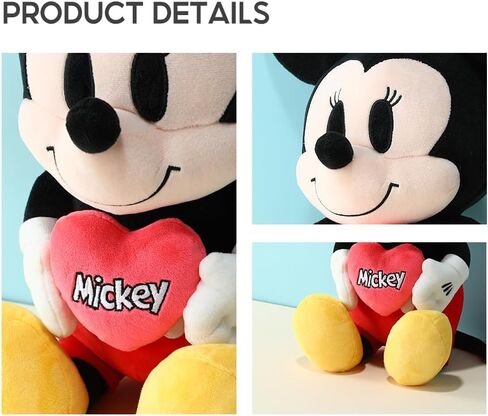 MINISO Disney Holding-Heart Plush Toy (Donald), Cuddly Stuffed Animal with Heart Emblem Soft and Huggable Collectible Toy for Disney Fans, Ideal for Bedtime Cuddles and Room Decor in Saudi Arabia