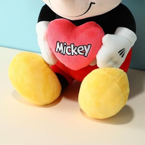 MINISO Disney Holding-Heart Plush Toy (Donald), Cuddly Stuffed Animal with Heart Emblem Soft and Huggable Collectible Toy for Disney Fans, Ideal for Bedtime Cuddles and Room Decor in Saudi Arabia