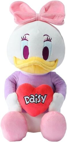 MINISO Disney Holding-Heart Plush Toy (Donald), Cuddly Stuffed Animal with Heart Emblem Soft and Huggable Collectible Toy for Disney Fans, Ideal for Bedtime Cuddles and Room Decor in Saudi Arabia