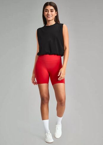 MEIVSO Women's Athletic Cotton Crop Tank Tops Sleeveless Workout Shirts Yoga Running Gym Tennis Shirts in Saudi Arabia