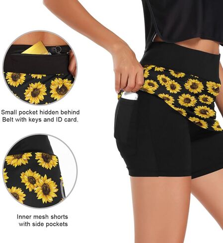 Polka Dot Red Woman Tennis Skirts with Pockets Running Workout Hiking Skorts Skirts in Kuwait