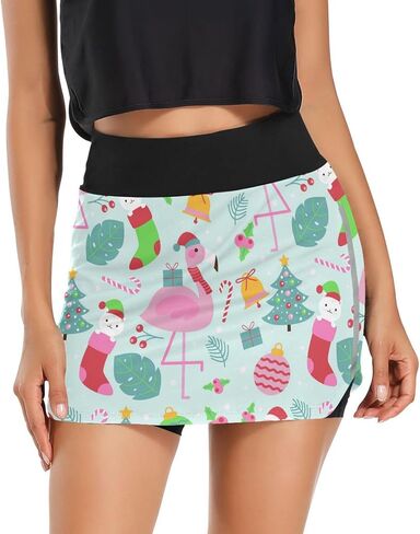 Polka Dot Red Woman Tennis Skirts with Pockets Running Workout Hiking Skorts Skirts in Kuwait