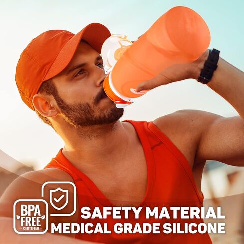 Kemier Collapsible Silicone Water Bottles-750ML,Medical Grade,BPA Free Travel Water Bottle Can Roll Up,26oz,Leak Proof Foldable Sports & Outdoor Water Bottles in Saudi Arabia