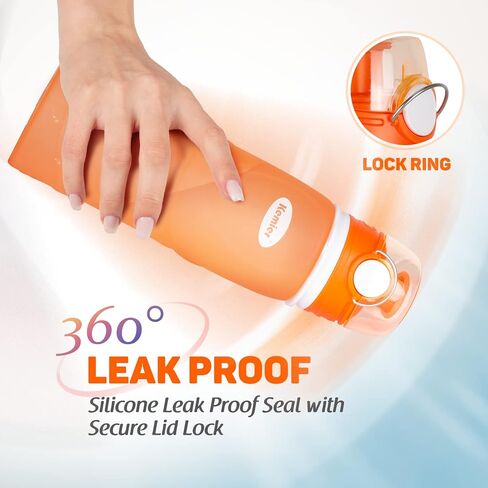 Kemier Collapsible Silicone Water Bottles-750ML,Medical Grade,BPA Free Travel Water Bottle Can Roll Up,26oz,Leak Proof Foldable Sports & Outdoor Water Bottles in Saudi Arabia