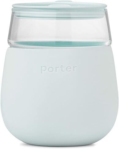 W&P Porter Wine Cocktail Glass w/Protective Silicone Sleeve Terrazzo Blush 15 Ounces On-the-Go Reusable Portable Dishwasher Safe in Saudi Arabia