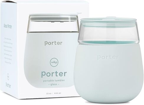 W&P Porter Wine Cocktail Glass w/Protective Silicone Sleeve Terrazzo Blush 15 Ounces On-the-Go Reusable Portable Dishwasher Safe in Saudi Arabia