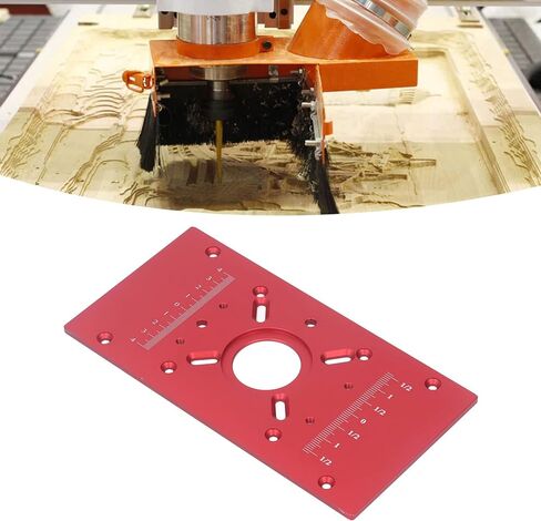 Router Table Insert Plate, DIY Aluminum Alloy Lift System for Woodworking Benches, 2 Insert Ring, Router Table Machine Wood Tools,Router Lift Base Board Accessories for Multiple Routers (Red) in Saudi Arabia