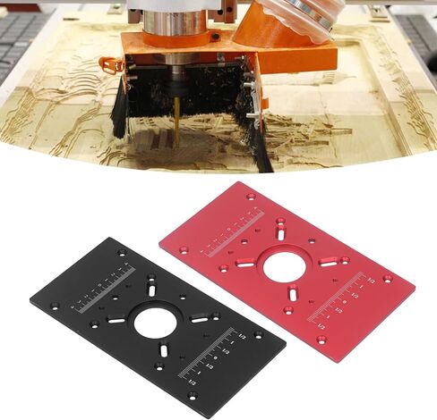 Router Table Insert Plate, DIY Aluminum Alloy Lift System for Woodworking Benches, 2 Insert Ring, Router Table Machine Wood Tools,Router Lift Base Board Accessories for Multiple Routers (Red) in Saudi Arabia