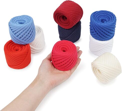 T-Shirt Yarn Fettuccini Zpagetti Set, 9 Balls Total of 196 Yards, Tshirt Yarn Kit for Crocheting, Ribbon Cotton Yarn, Knitting Yarn Ball, T Yarn Organic, T-Yarn - Angelina Set in Saudi Arabia