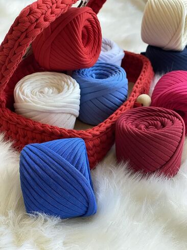 T-Shirt Yarn Fettuccini Zpagetti Set, 9 Balls Total of 196 Yards, Tshirt Yarn Kit for Crocheting, Ribbon Cotton Yarn, Knitting Yarn Ball, T Yarn Organic, T-Yarn - Angelina Set in Saudi Arabia