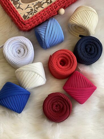 T-Shirt Yarn Fettuccini Zpagetti Set, 9 Balls Total of 196 Yards, Tshirt Yarn Kit for Crocheting, Ribbon Cotton Yarn, Knitting Yarn Ball, T Yarn Organic, T-Yarn - Angelina Set in Saudi Arabia