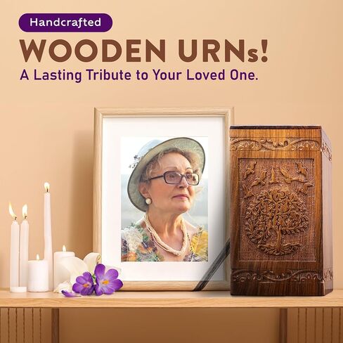 SIC Cremation urns for Human Ashes Male Dad Small Wooden Tree of Life Urns Box for Dogs Ashes and Casket Urn for Ashes Female mom, Burial Funeral Memorial Urns for Ashes Holds 250lbs in Saudi Arabia