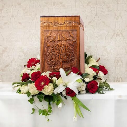 SIC Cremation urns for Human Ashes Male Dad Small Wooden Tree of Life Urns Box for Dogs Ashes and Casket Urn for Ashes Female mom, Burial Funeral Memorial Urns for Ashes Holds 250lbs in Saudi Arabia