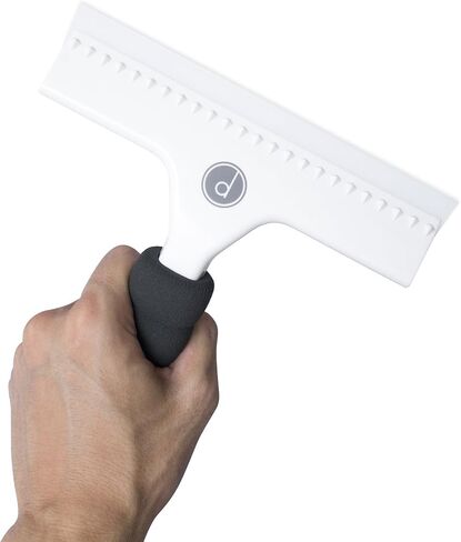 Squeegee for Shower Door, Car Windshield, and Glass Window - 2 Extra Silicone Replacement Blades - Foam Handle - Black in Saudi Arabia