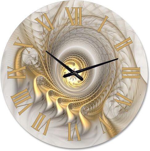 DesignQ Modern Wall Clock 'Glowing Fractal with Recursive Curves' Large Wall Clock for Kitchen Decor in Saudi Arabia