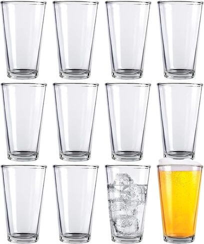 Pint Beer Glasses Set of 2 – 16 oz Tall Clear Drinking Glasses and All Purpose Tumblers – Heavy Base Cocktail, Water, Juice Glass – Pub Style Design For Home Dining, Bars, and Parties in Saudi Arabia