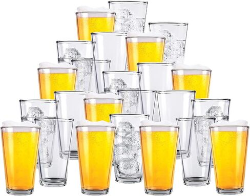 Pint Beer Glasses Set of 2 – 16 oz Tall Clear Drinking Glasses and All Purpose Tumblers – Heavy Base Cocktail, Water, Juice Glass – Pub Style Design For Home Dining, Bars, and Parties in Saudi Arabia