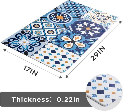 Ashler Kitchen Mats Cushioned Anti-Fatigue Kitchen Rugs, Non-Slip Waterproof Kitchen Floor Mats, Ergonomic Comfort Foam Standing Rug for Kitchen, Office, Floor, Laundry, Sink, 17x47 in, Light Grey in Saudi Arabia