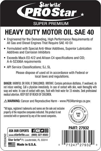 STAR BRITE Pro Star Super Premium Heavy Duty Motor Oil SAE 15W 40-32 OZ (028032) in Kuwait