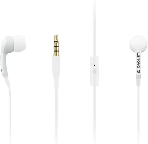 لينوفو - سماعات أذن سلكية 300 USB-C - ميكروفون مدمج - اتصال USB-C - زر التشغيل والإيقاف المؤقت - تتضمن 3 رؤوس أذن من السيليكون، رمادي in Kuwait