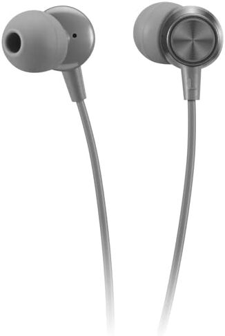 Lenovo - 300 Wired in-Ear USB-C Headphones - in-Line Microphone - USB-C Connectivity - Play & Pause Button - 3 Sizes Silicone Ear Tips Included, Grey in Kuwait