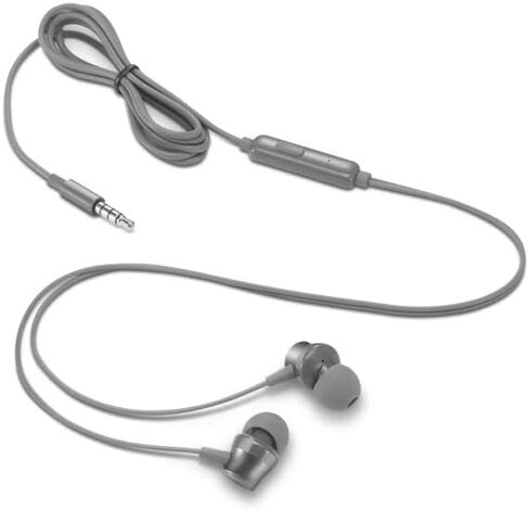 Lenovo - 300 Wired in-Ear USB-C Headphones - in-Line Microphone - USB-C Connectivity - Play & Pause Button - 3 Sizes Silicone Ear Tips Included, Grey in Kuwait