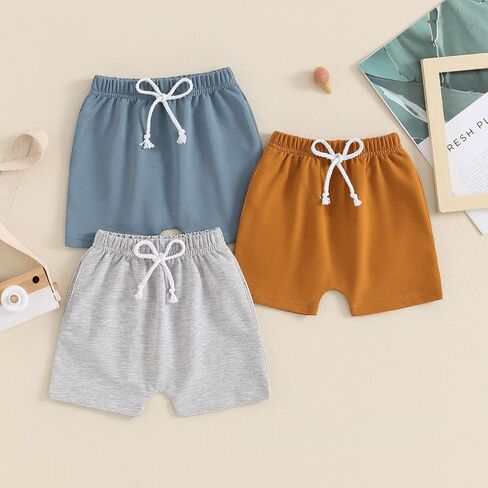Baby Boys' 3-Pack Pull-on Jogger Shorts Knit Shorts Classic Fit Elastic Waist Toddler Shorts Kids Multipacks Pants in Saudi Arabia