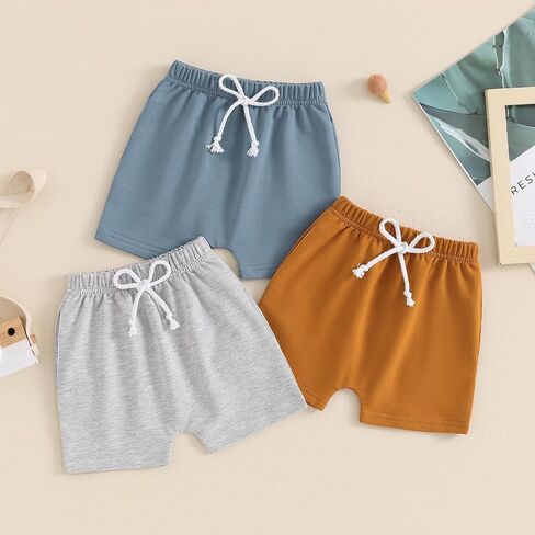 Baby Boys' 3-Pack Pull-on Jogger Shorts Knit Shorts Classic Fit Elastic Waist Toddler Shorts Kids Multipacks Pants in Saudi Arabia