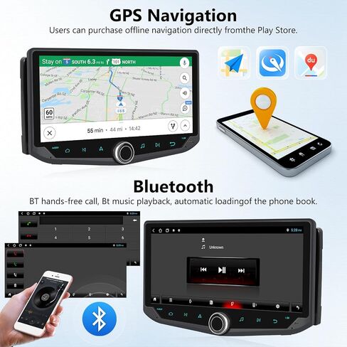2+32G Android 13 Double Din Touchscreen Car Stereo with Wireless CarPlay Android Auto, 10.88 '' IPS in Dash GPS Radio with WiFi Mirror Link Bluetooth FM RDS EQ SWC USB Phone Holder + Backup Camera in Saudi Arabia