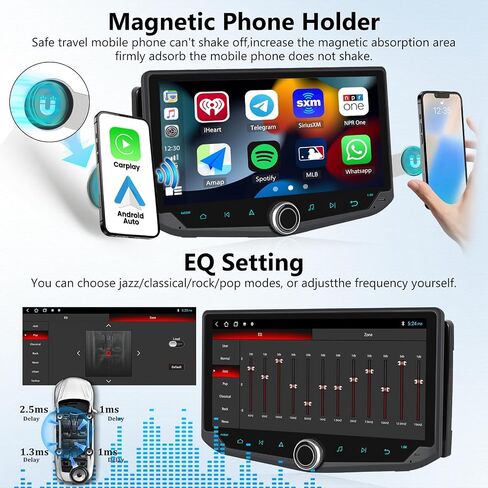 2+32G Android 13 Double Din Touchscreen Car Stereo with Wireless CarPlay Android Auto, 10.88 '' IPS in Dash GPS Radio with WiFi Mirror Link Bluetooth FM RDS EQ SWC USB Phone Holder + Backup Camera in Saudi Arabia