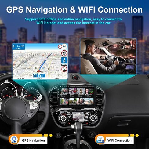 2G+64G Car Stereo Radio with Wireless CarPlay Android Auto for Nissan Juke 2011-2014, 9" Android 13 Radio Touch Screen Bluetooth Car Radio with GPS Navigation HiFi WiFi FM RDS Backup Camera in Saudi Arabia