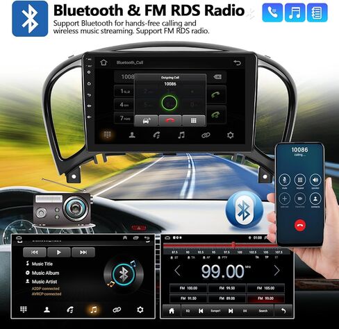2G+64G Car Stereo Radio with Wireless CarPlay Android Auto for Nissan Juke 2011-2014, 9" Android 13 Radio Touch Screen Bluetooth Car Radio with GPS Navigation HiFi WiFi FM RDS Backup Camera in Saudi Arabia