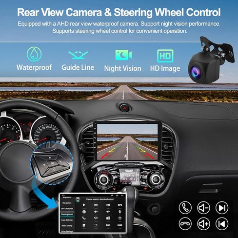 2G+64G Car Stereo Radio with Wireless CarPlay Android Auto for Nissan Juke 2011-2014, 9" Android 13 Radio Touch Screen Bluetooth Car Radio with GPS Navigation HiFi WiFi FM RDS Backup Camera in Saudi Arabia