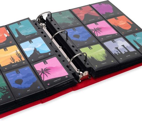 مجلد Vault X Premium Exo-Tec ذو 3 حلقات TCG لـ 9 صفحات بطاقات تداول للجيب - سعة أكثر من 50 صفحة، سهل الفتح و3 حلقات على شكل حرف D لبطاقات صور TCG CCG (كبيرة، حمراء) in Kuwait