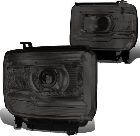 DNA Motoring HL-OH-GMCS14-BK-CL1 Black Housing Clear Side Projector Headlight [For 14-17 GMC Sierra ] in Saudi Arabia