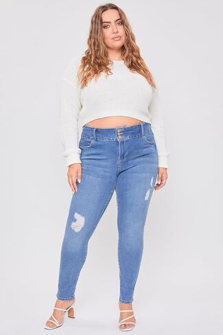 YMI Women's Plus Size Sustainable Essential Skinny Jeans in Saudi Arabia
