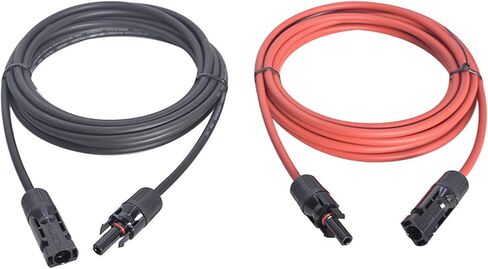 سلك كابل تمديد للوحة الشمسية بطول 20 قدم مع موصل ذكر وأنثى باللونين الأسود والأحمر 12AWG in Saudi Arabia