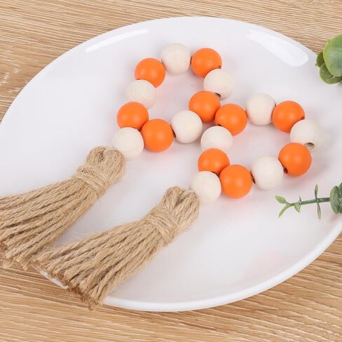 مجموعة حلقات المناديل المكونة من 6 قطع، حلقات منديل من الخرز الخشبي مع مجموعة شرابة وإبزيم حامل مناديل لحفلات الزفاف والحفلات وديكور طاولة الطعام in Kuwait