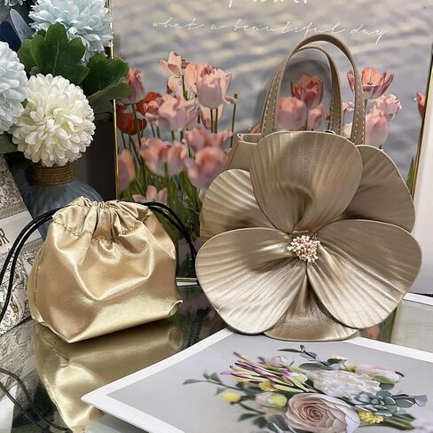 Mini Flower Evening Purse Floral Clutch Purses for Women PU Leather Evening Handbag with Chain Wedding Party Prom in Saudi Arabia