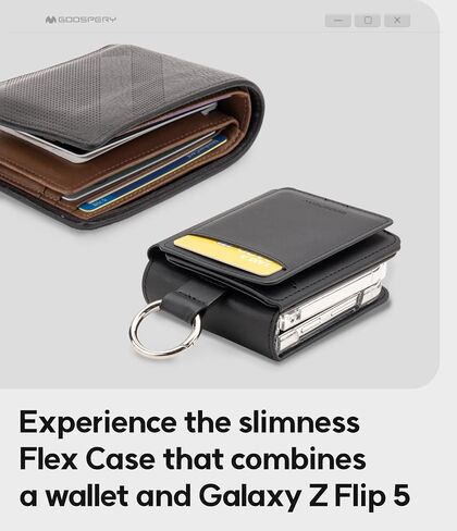 محفظة GOOSPERY Flex مصممة لحافظة Z Flip 5، [4 فتحات للبطاقات والنقود] غطاء هاتف لتخزين البطاقات بفتحة مزدوجة مع حامل حلقي - لافندر in Kuwait