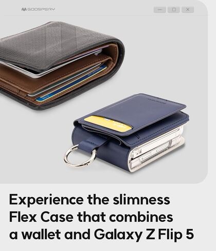 محفظة GOOSPERY Flex مصممة لحافظة Z Flip 5، [4 فتحات للبطاقات والنقود] غطاء هاتف لتخزين البطاقات بفتحة مزدوجة مع حامل حلقي - لافندر in Kuwait