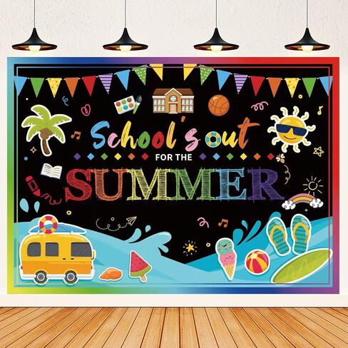 لافتة خلفية للمدرسة مقاس 7 × 5 أقدام، لافتة سوداء للأطفال في نهاية المدرسة، خلفية تصوير فوتوغرافي لنهاية المدرسة، خلفية لتزيين حفلات المدرسة (سبورة ملونة، 7 × 5 أقدام) in Kuwait