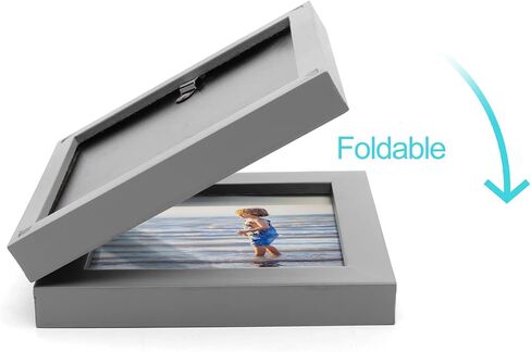 Double Horizontal Picture Frames Hinged Folding Rustic Photo Frames in Brown Made of Pine Wood with Real Glass for Wall Hanging or Tabletop Standing, Display Pictures 4x6 with Mat or 5x7 in Saudi Arabia