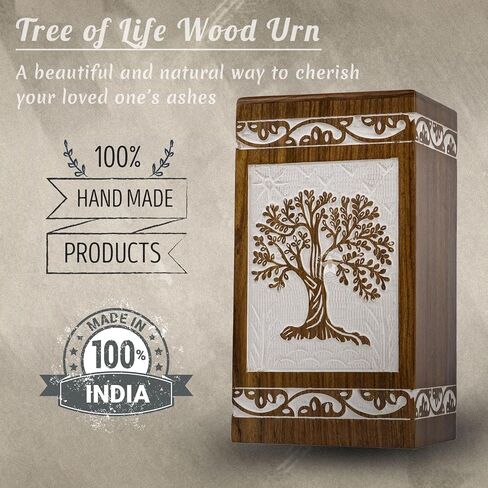 SIC Cremation urns for Human Ashes Male Dad Small Wooden Tree of Life Urns Box for Dogs Ashes and Casket Urn for Ashes Female mom, Burial Funeral Memorial Urns for Ashes Holds 250lbs in Saudi Arabia