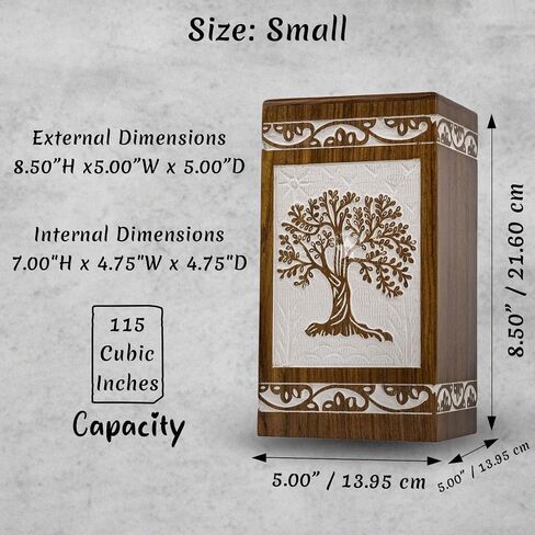 SIC Cremation urns for Human Ashes Male Dad Small Wooden Tree of Life Urns Box for Dogs Ashes and Casket Urn for Ashes Female mom, Burial Funeral Memorial Urns for Ashes Holds 250lbs in Saudi Arabia