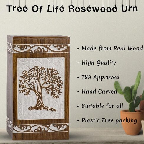 SIC Cremation urns for Human Ashes Male Dad Small Wooden Tree of Life Urns Box for Dogs Ashes and Casket Urn for Ashes Female mom, Burial Funeral Memorial Urns for Ashes Holds 250lbs in Saudi Arabia