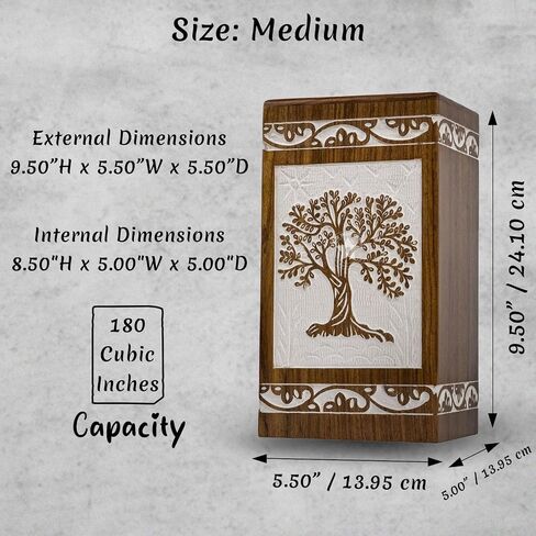 SIC Cremation urns for Human Ashes Male Dad Small Wooden Tree of Life Urns Box for Dogs Ashes and Casket Urn for Ashes Female mom, Burial Funeral Memorial Urns for Ashes Holds 250lbs in Saudi Arabia